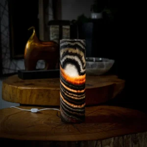 Ultra Exotic Tangerine Crystal Onyx Table Lamp