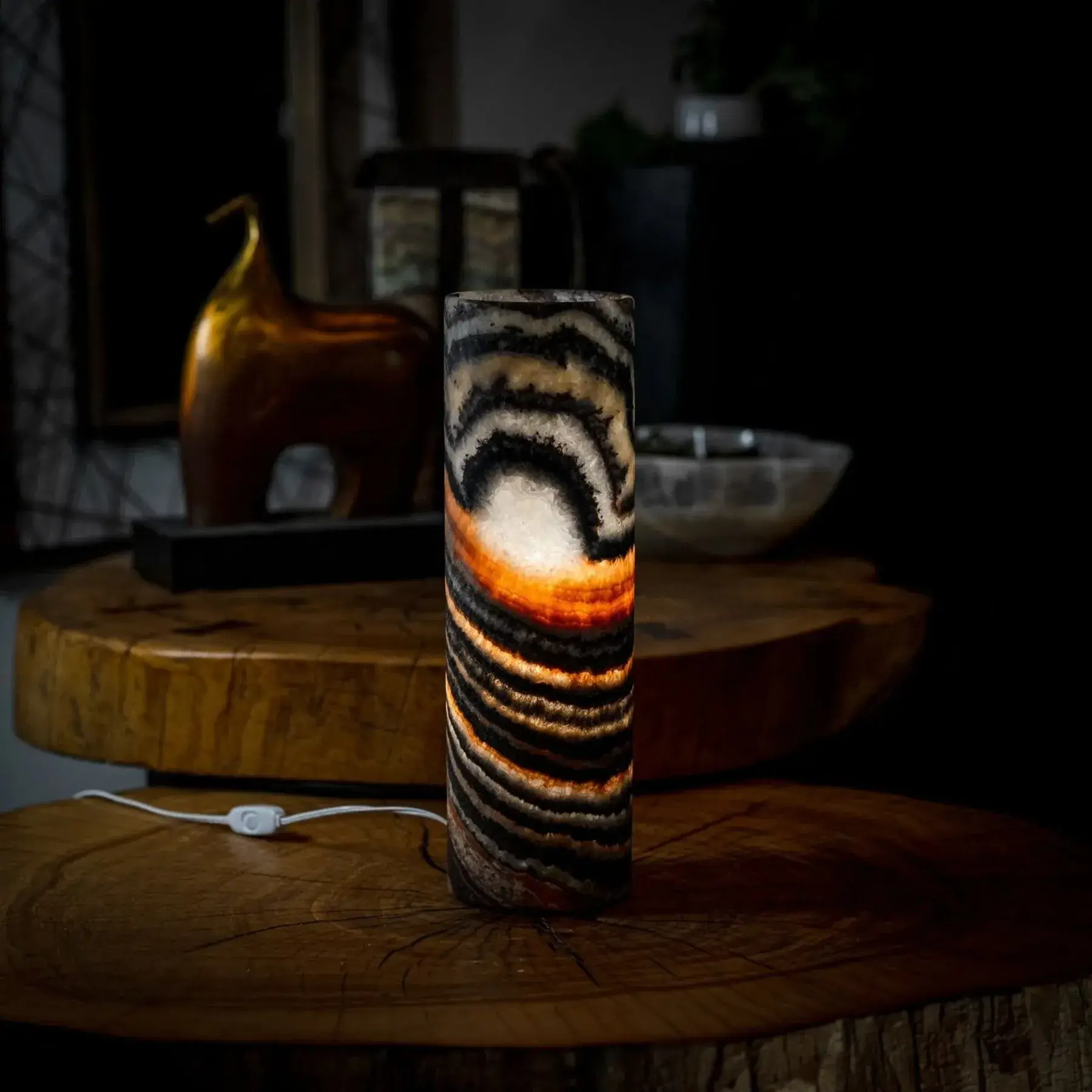 Ultra Exotic Tangerine Crystal (Onyx Table Lamp #34)