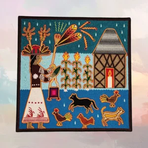 huichol yarn art painting