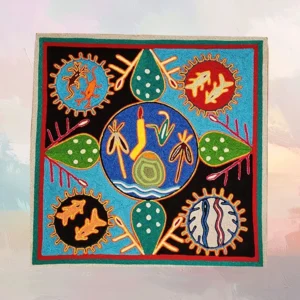 Huichol Yarn Painting 12"x12" (#19)