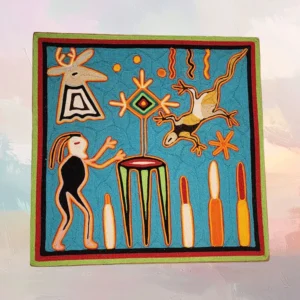 Huichol Yarn Painting 12"x12" (#22)